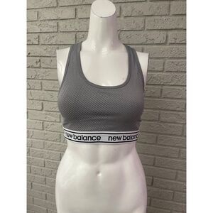 New Balance Gray Ribbed Sport Bra Size L